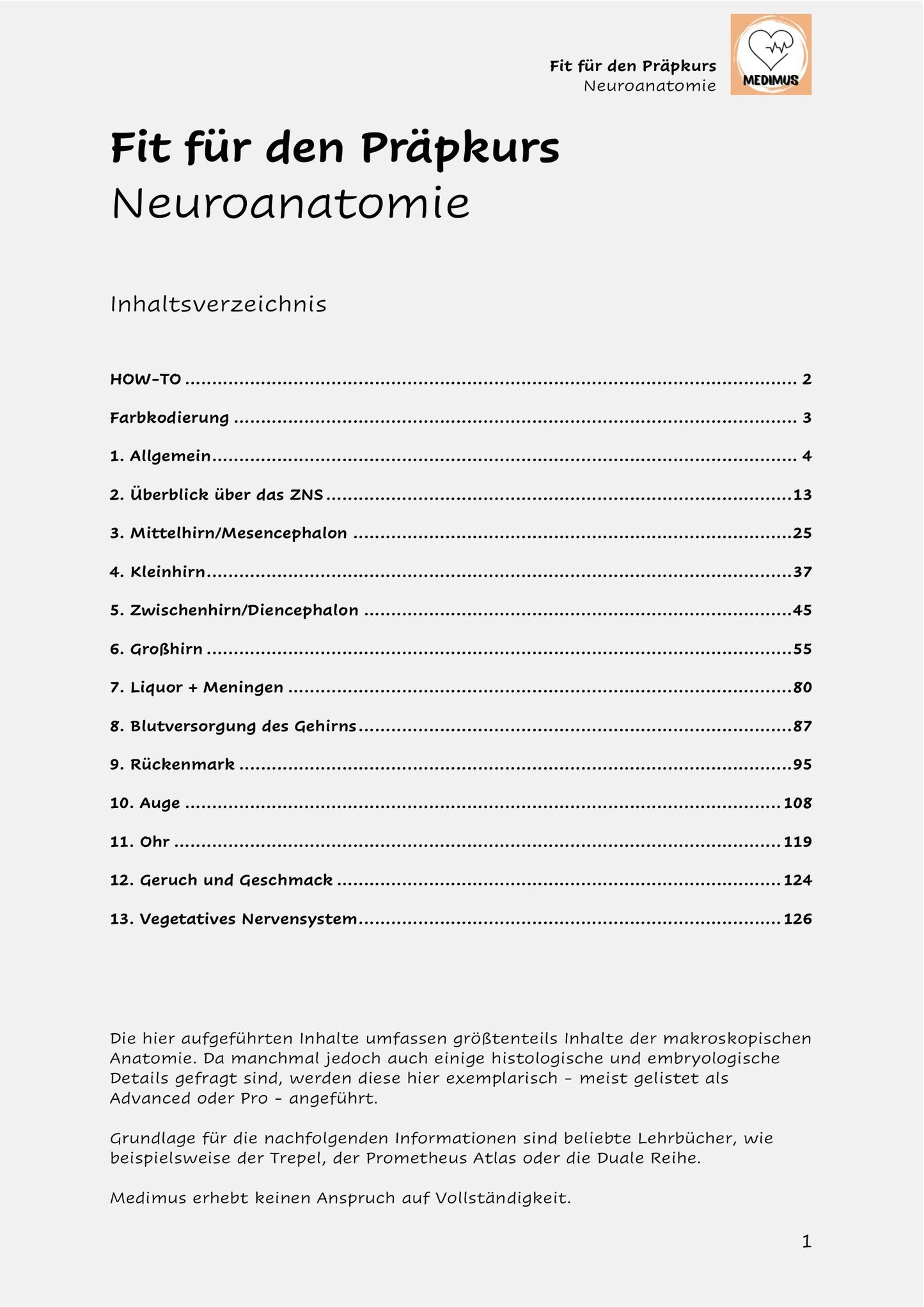 Fit für den Präpkurs - Neuroanatomie