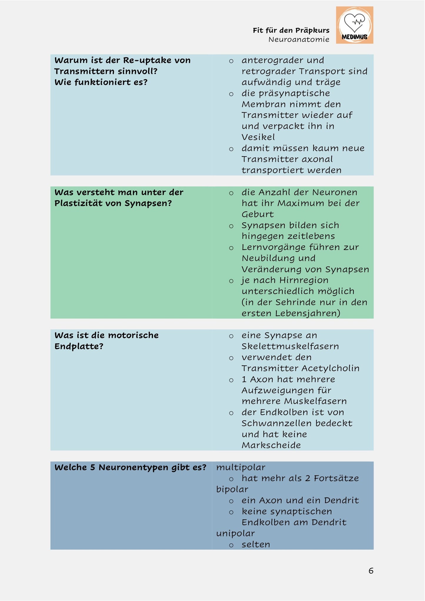 Fit für den Präpkurs - Neuroanatomie